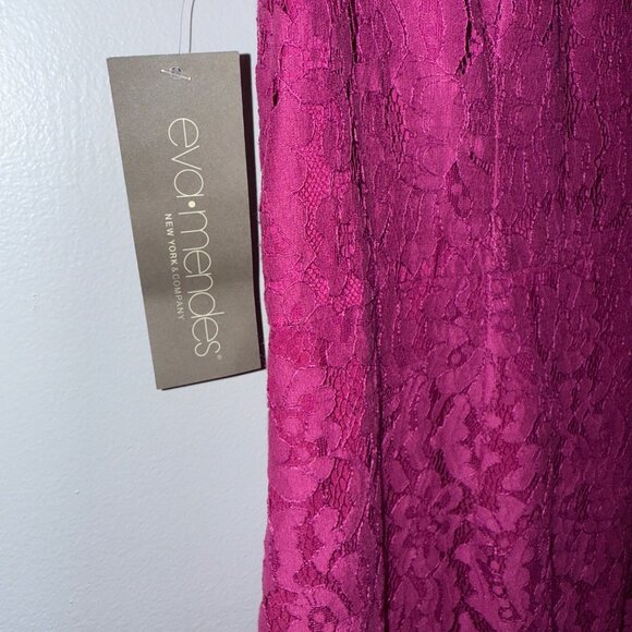 NWT Eva Mendes Magenta Lace Sleeveless Dress With Back Bow Detail Size 8 - Picture 4 of 8